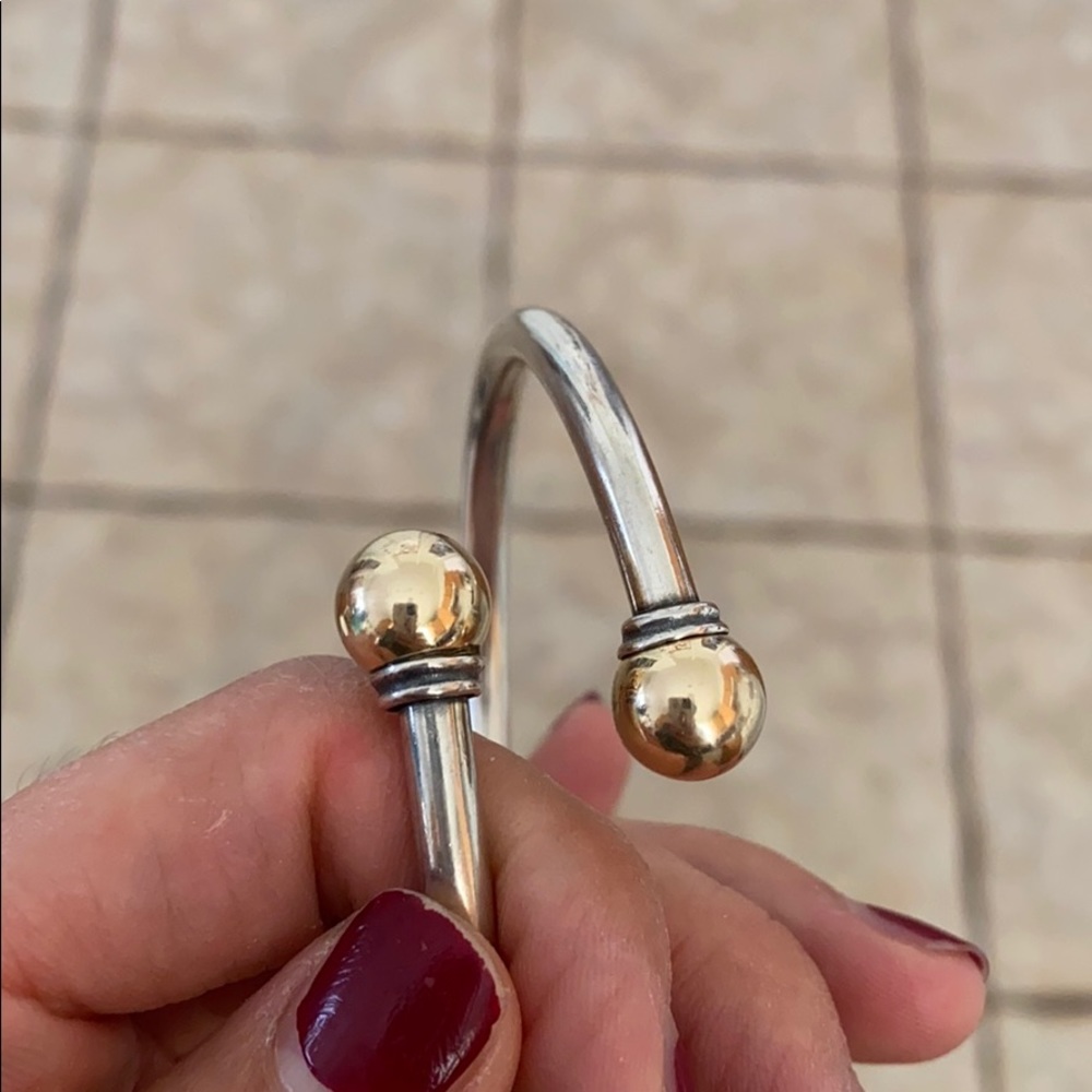 Sterling silver gold plated bypass bracelet EUC
